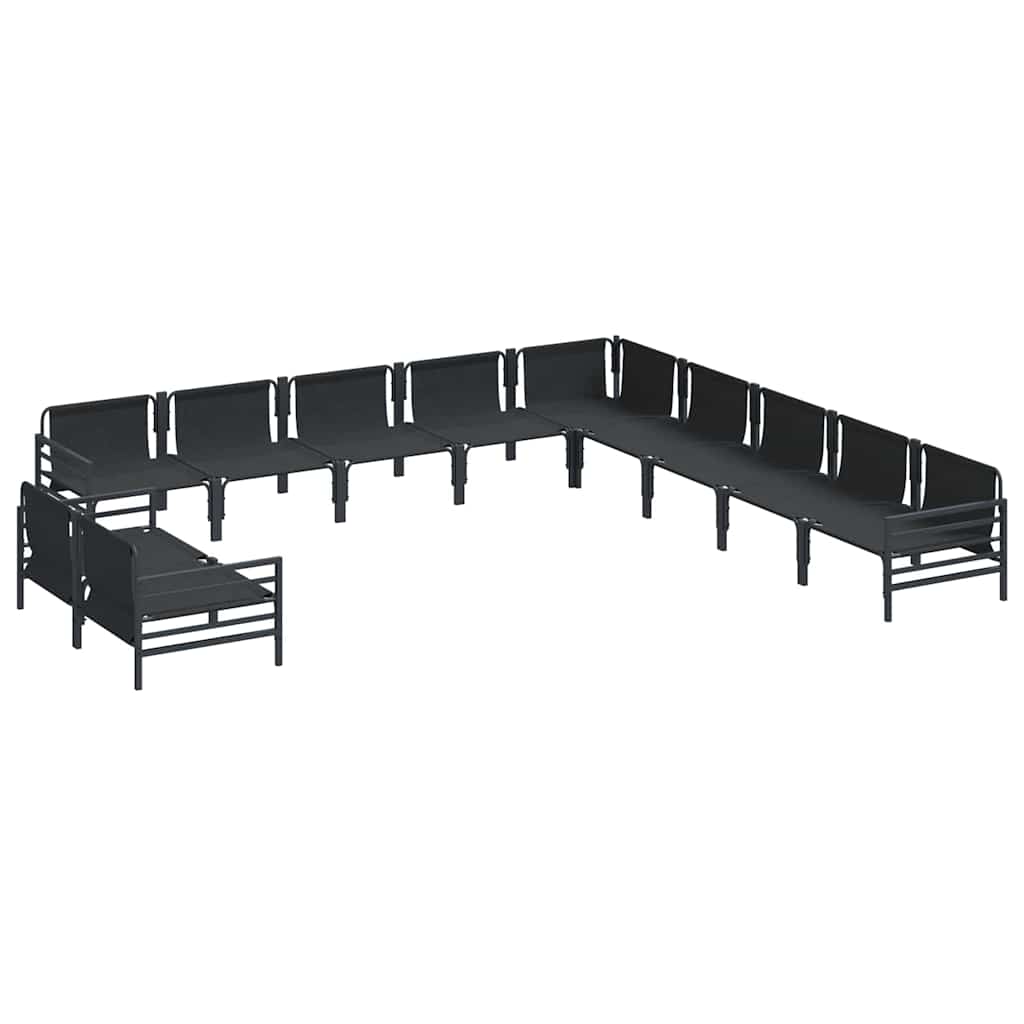 vidaXL Tuin Sofa Set 11 pcs Antraciet Staal