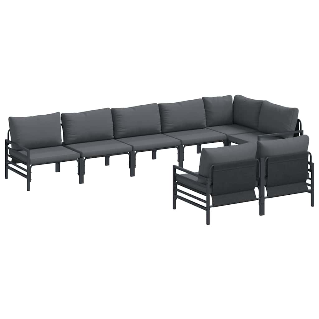 vidaXL Tuin Sofa Set 8 pcs Antraciet Staal