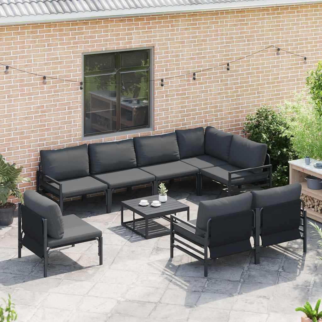 vidaXL Tuin Sofa Set 8 pcs Antraciet Staal