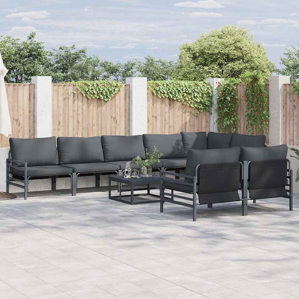 vidaXL Tuin Sofa Set 8 pcs Antraciet Staal
