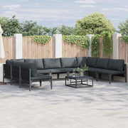 vidaXL Tuin Sofa Set 9 pcs Antraciet Staal