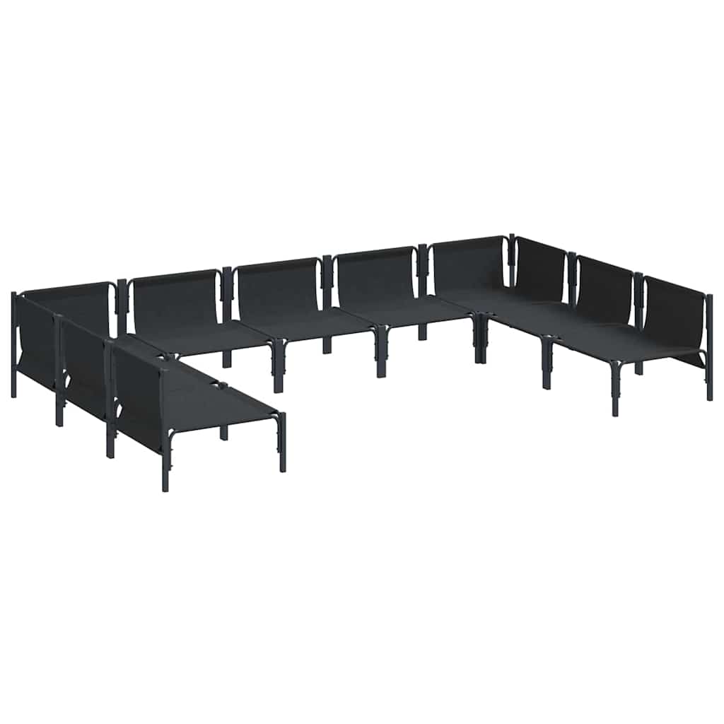 vidaXL Tuin Sofa Set 9 pcs Antraciet Staal