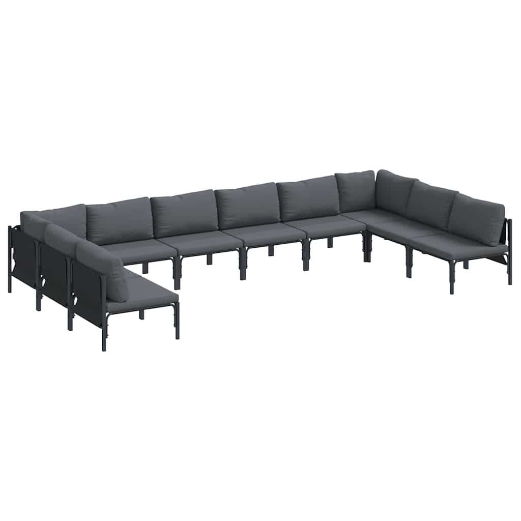 vidaXL Tuin Sofa Set 10 pcs Antraciet Staal