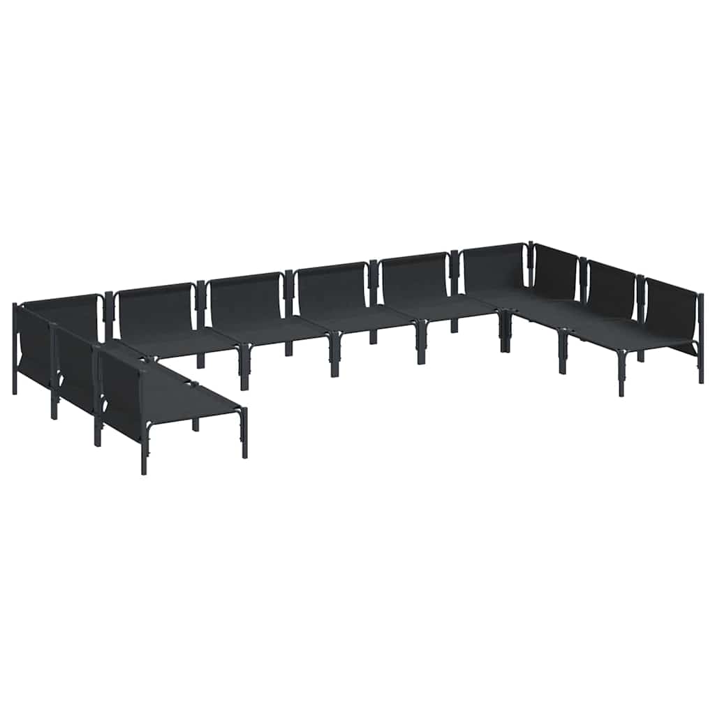 vidaXL Tuin Sofa Set 10 pcs Antraciet Staal