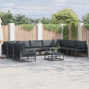 vidaXL Tuin Sofa Set 9 pcs Antraciet Staal
