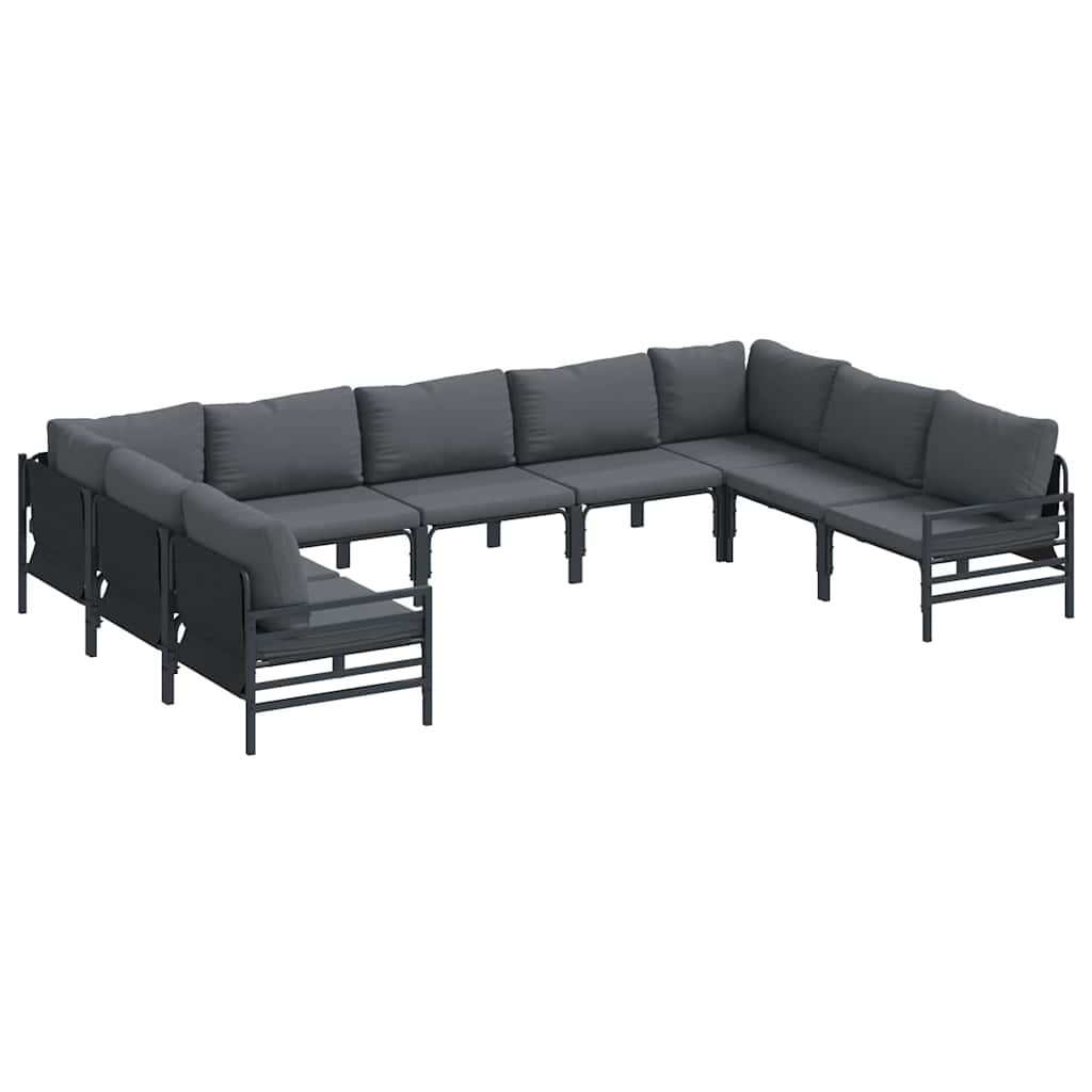 vidaXL Tuin Sofa Set 9 pcs Antraciet Staal