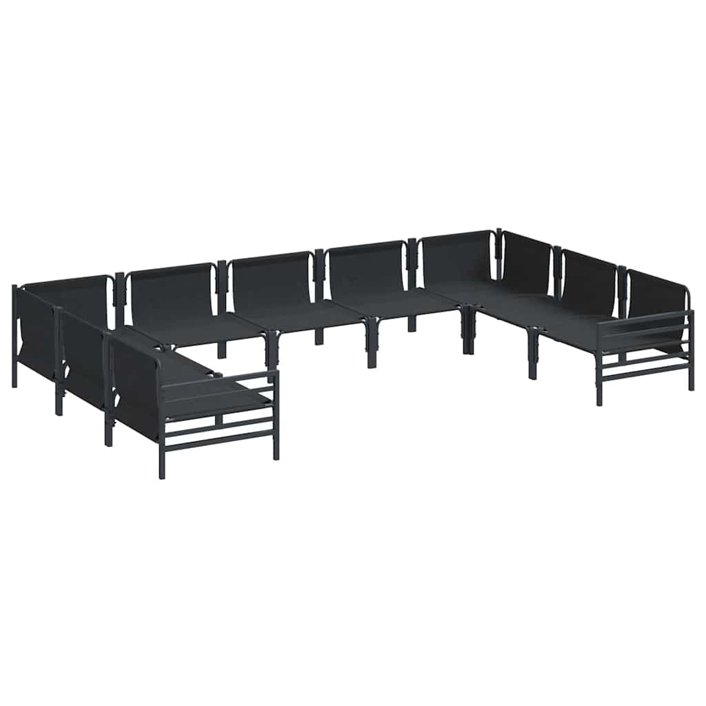 vidaXL Tuin Sofa Set 9 pcs Antraciet Staal