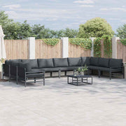 vidaXL Tuin Sofa Set 10 pcs Antraciet Staal
