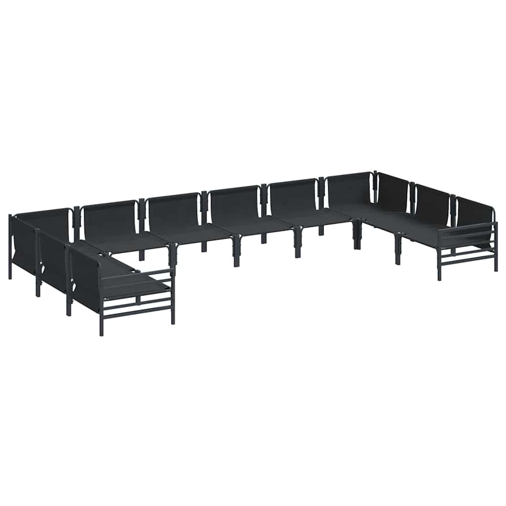 vidaXL Tuin Sofa Set 10 pcs Antraciet Staal