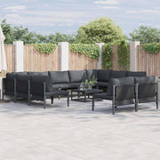 vidaXL Tuin Sofa Set 11 pcs Antraciet Staal