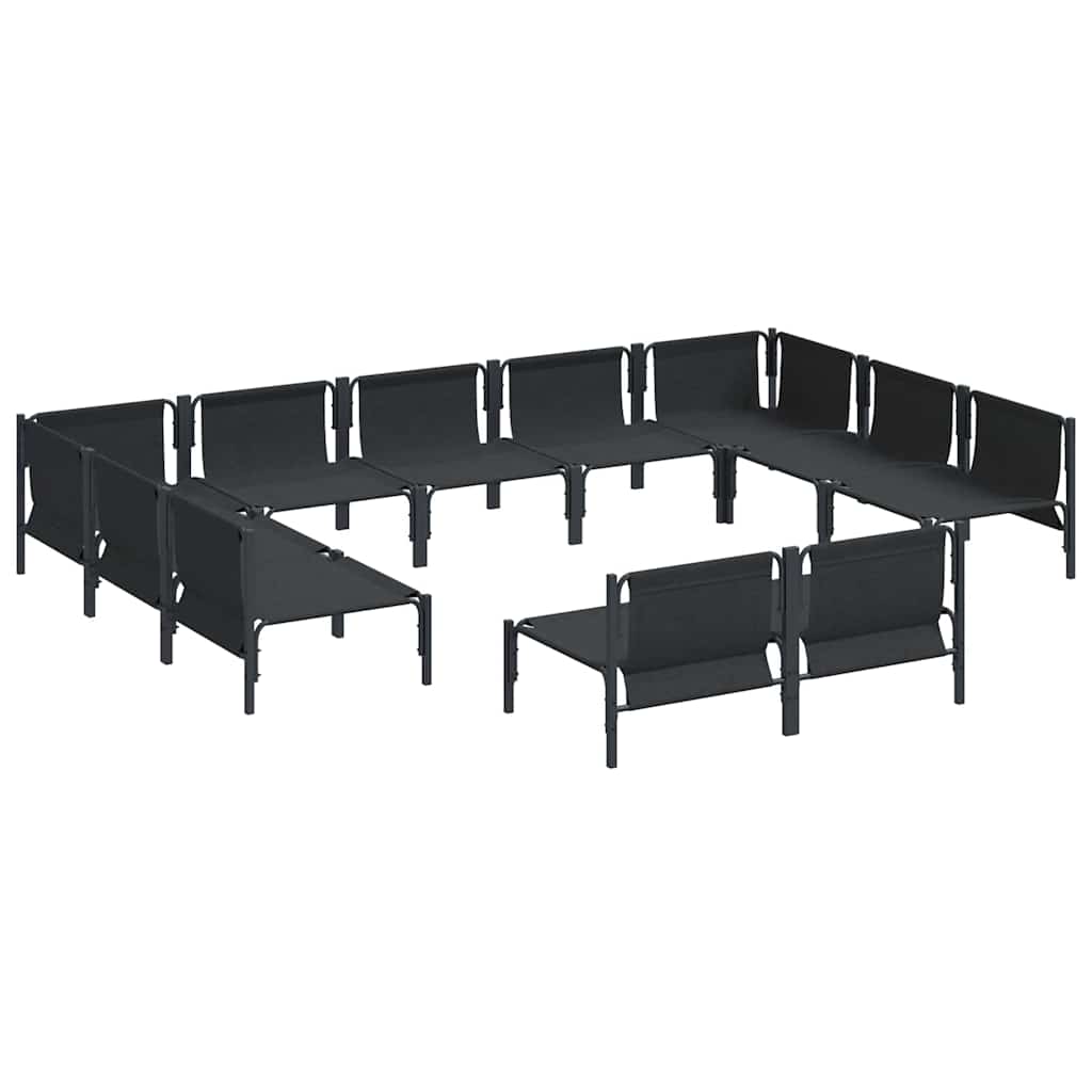 vidaXL Tuin Sofa Set 11 pcs Antraciet Staal