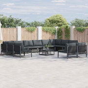 vidaXL Tuin Sofa Set 12 pcs Antraciet Staal