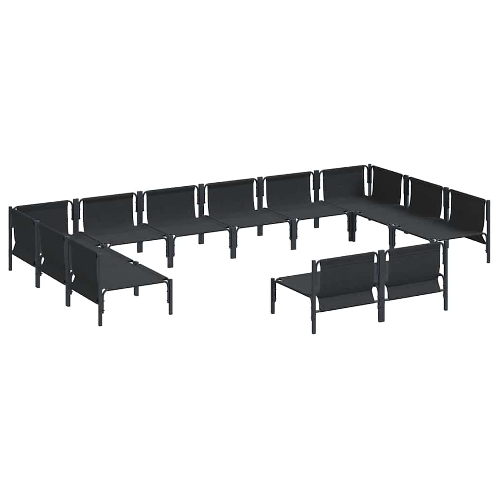 vidaXL Tuin Sofa Set 12 pcs Antraciet Staal