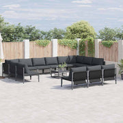 vidaXL Tuin Sofa Set 13 pcs Antraciet Staal