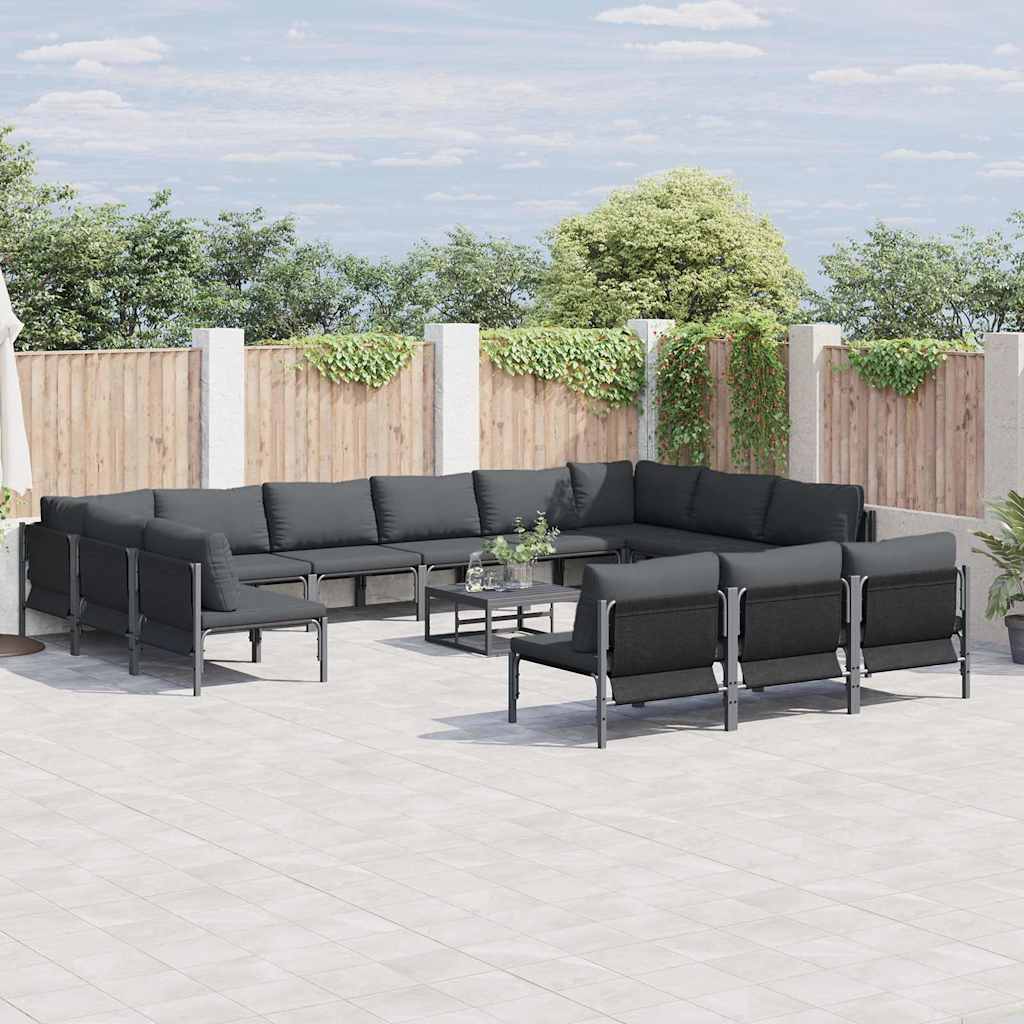 vidaXL Tuin Sofa Set 13 pcs Antraciet Staal