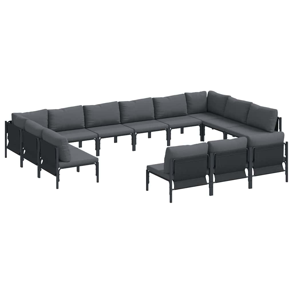 vidaXL Tuin Sofa Set 13 pcs Antraciet Staal