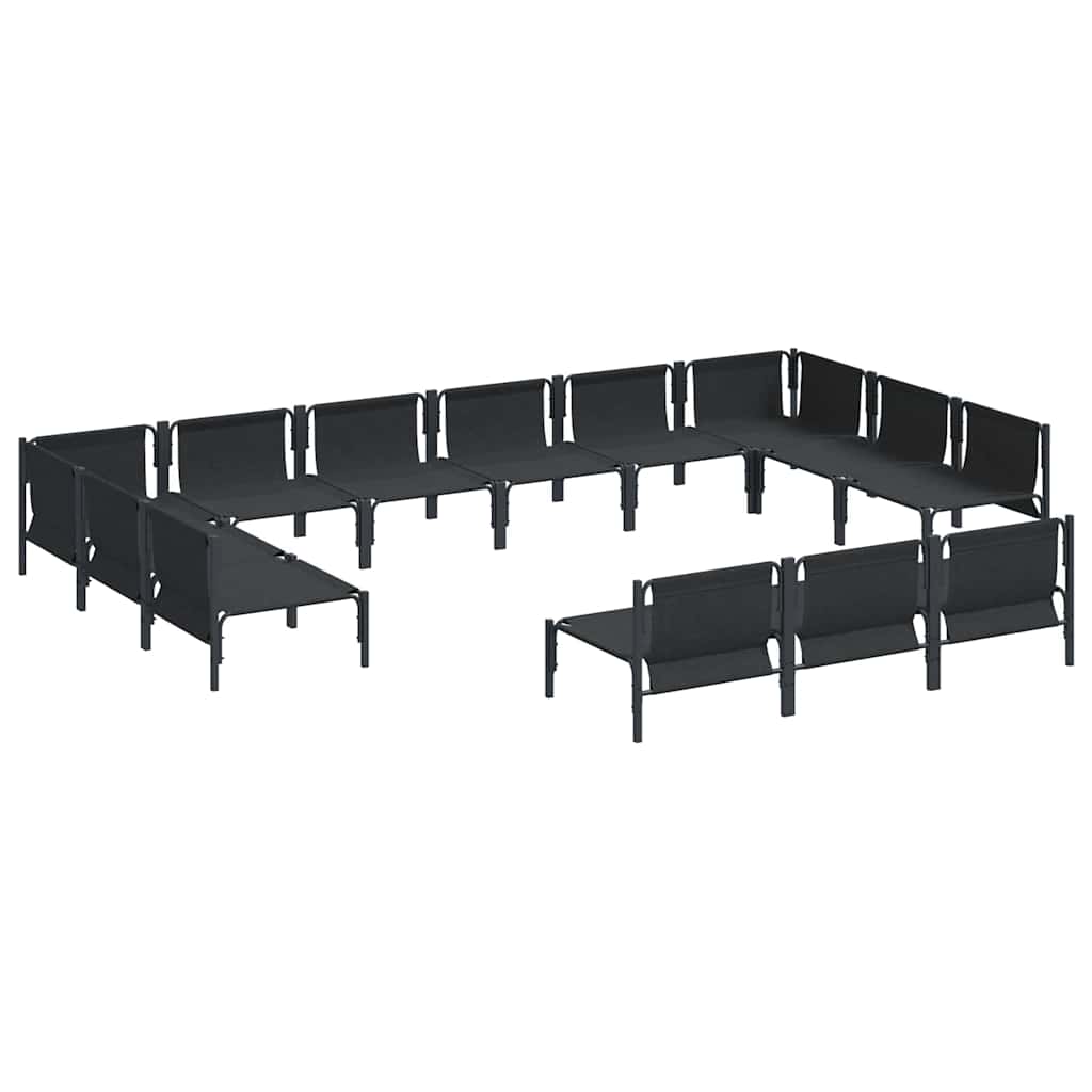 vidaXL Tuin Sofa Set 13 pcs Antraciet Staal