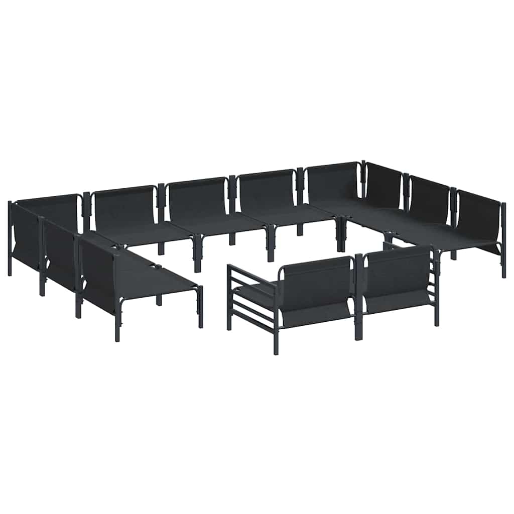 vidaXL Tuin Sofa Set 11 pcs Antraciet Staal