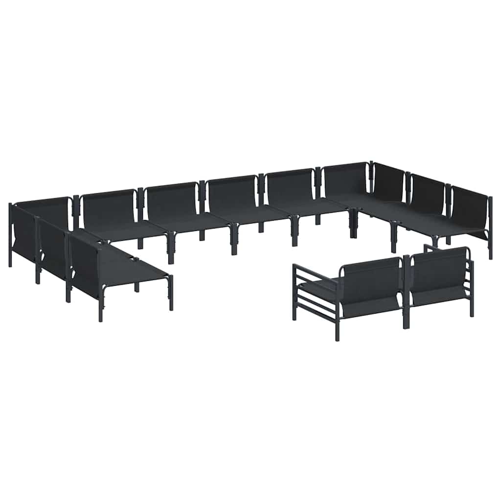 vidaXL Tuin Sofa Set 12 pcs Antraciet Staal