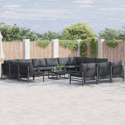 vidaXL Tuin Sofa Set 13 pcs Antraciet Staal