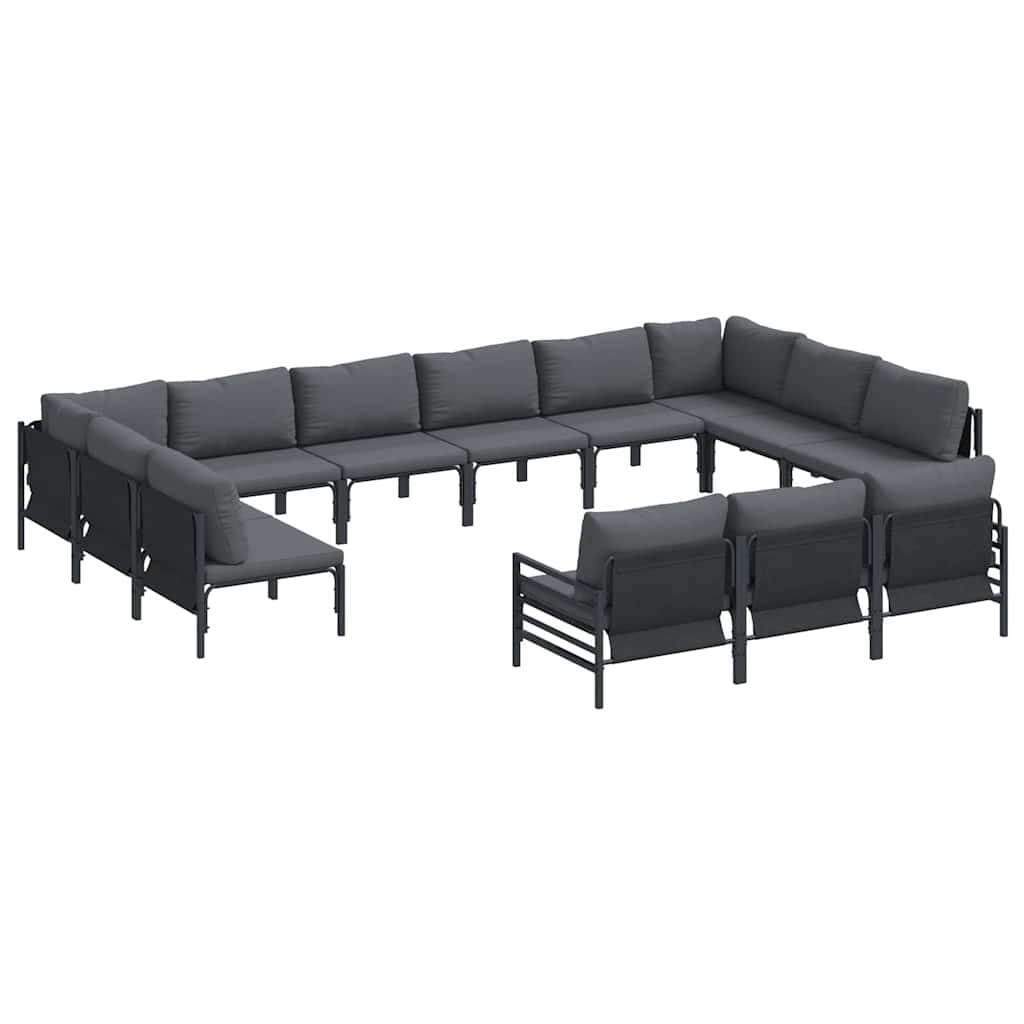 vidaXL Tuin Sofa Set 13 pcs Antraciet Staal