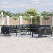vidaXL Tuin Sofa Set 12 pcs Antraciet Staal