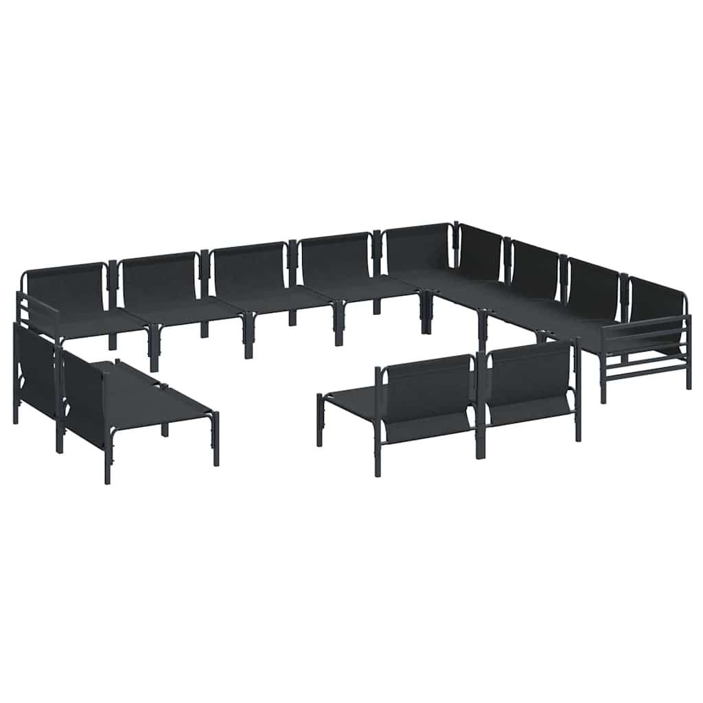 vidaXL Tuin Sofa Set 12 pcs Antraciet Staal