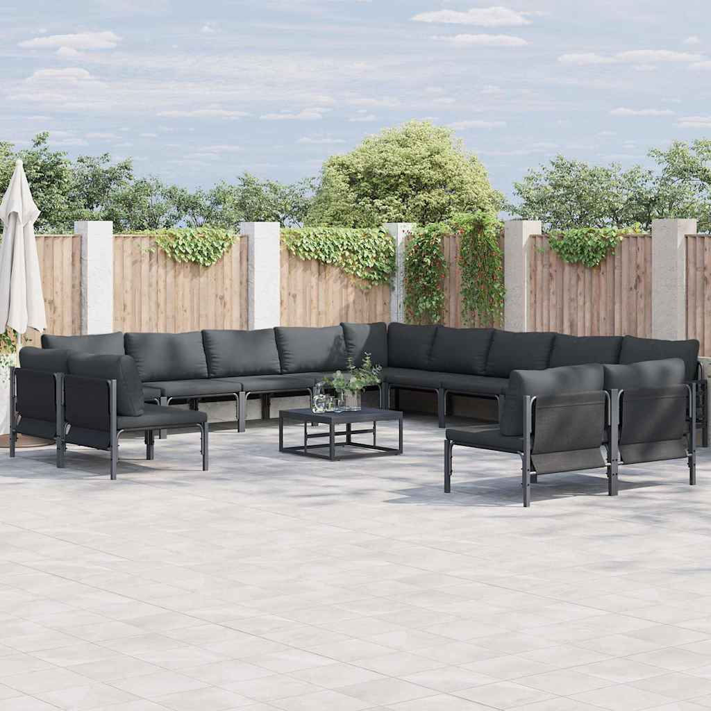 vidaXL Tuin Sofa Set 13 pcs Antraciet Staal