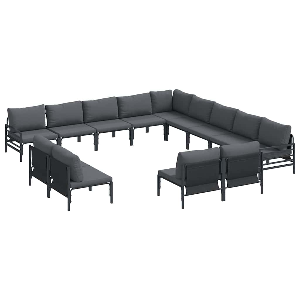 vidaXL Tuin Sofa Set 13 pcs Antraciet Staal
