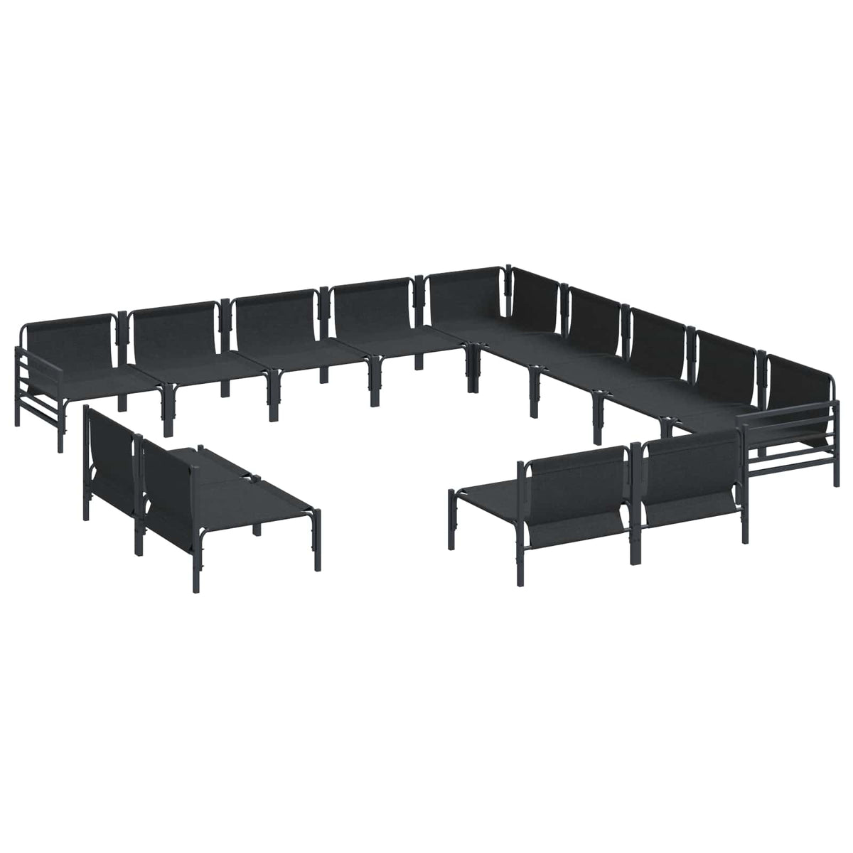 vidaXL Tuin Sofa Set 13 pcs Antraciet Staal