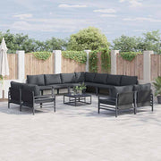 vidaXL Tuin Sofa Set 11 pcs Antraciet Staal