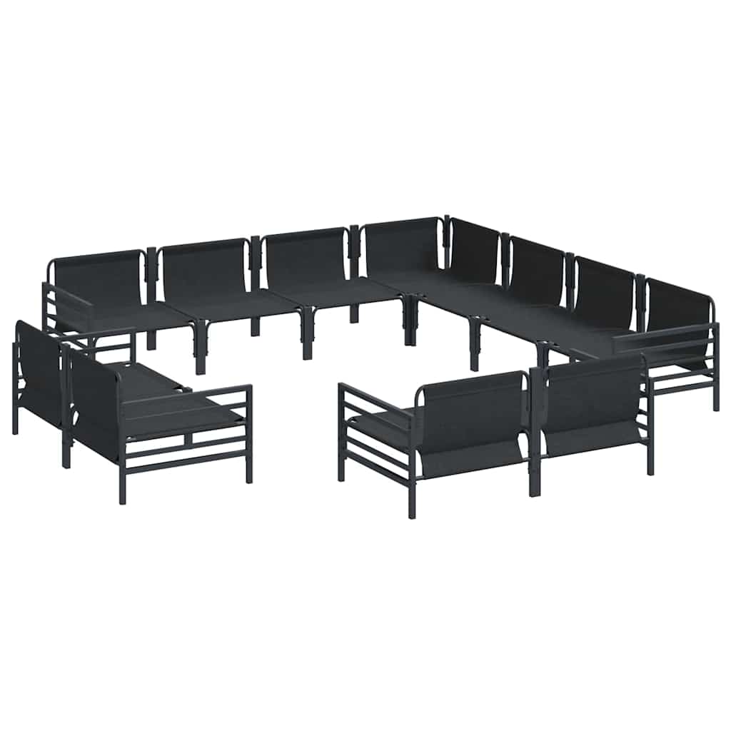 vidaXL Tuin Sofa Set 11 pcs Antraciet Staal