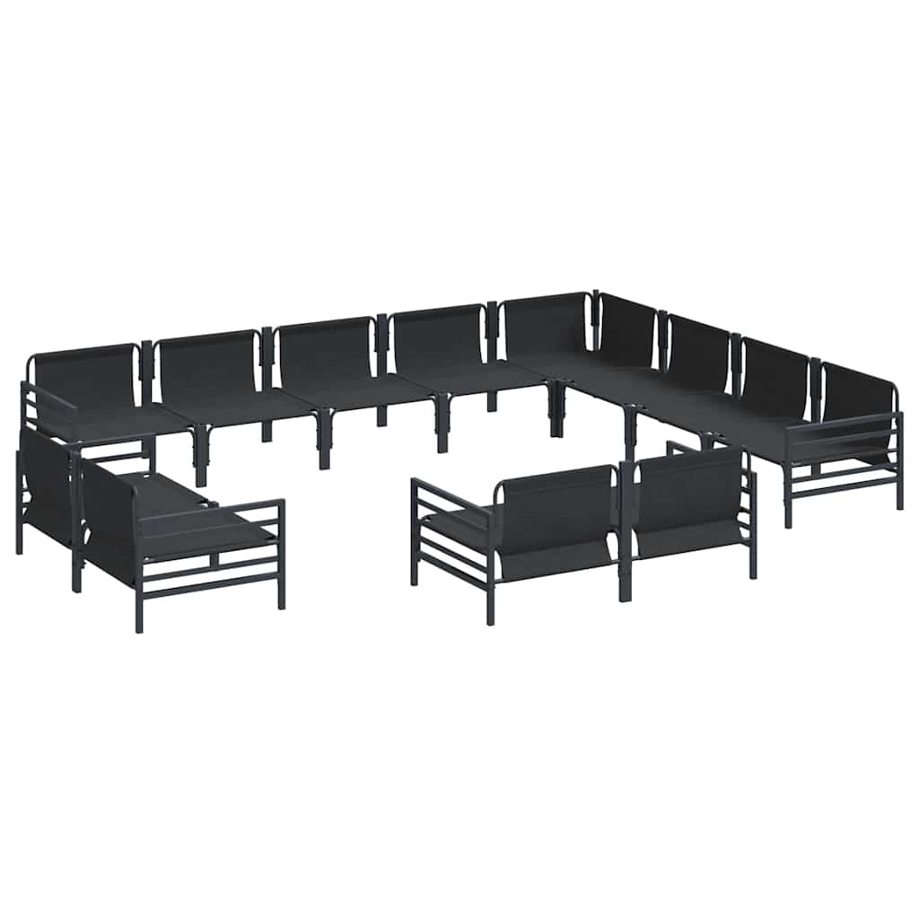 vidaXL Tuin Sofa Set 12 pcs Antraciet Staal