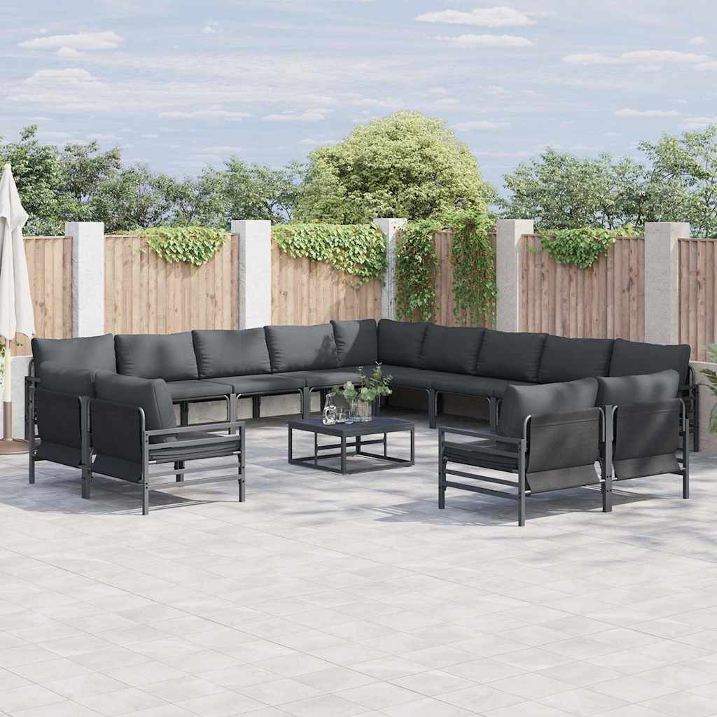 vidaXL Tuin Sofa Set 13 pcs Antraciet Staal