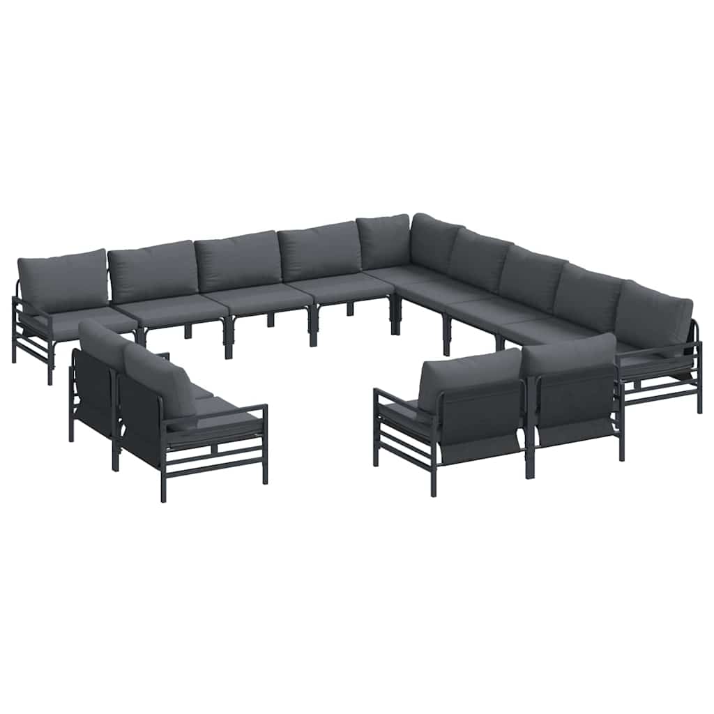 vidaXL Tuin Sofa Set 13 pcs Antraciet Staal