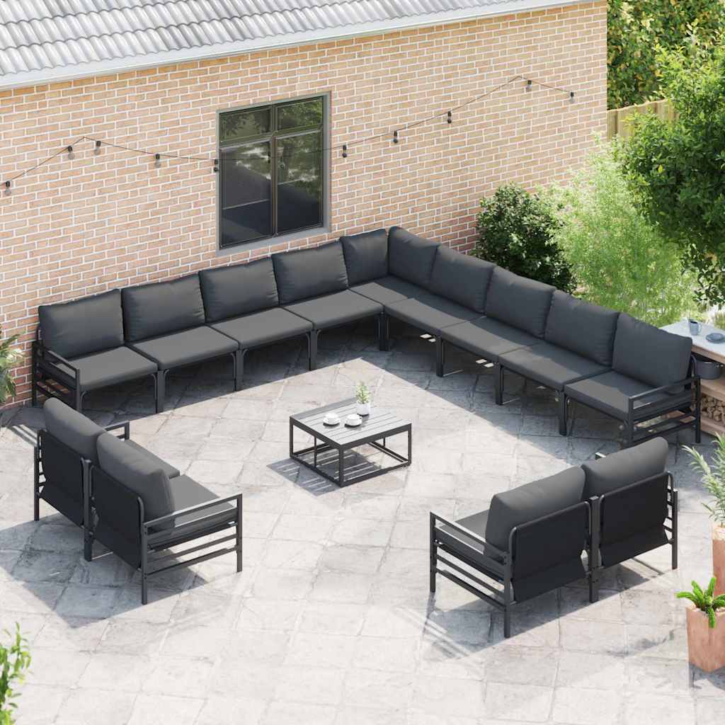 vidaXL Tuin Sofa Set 13 pcs Antraciet Staal