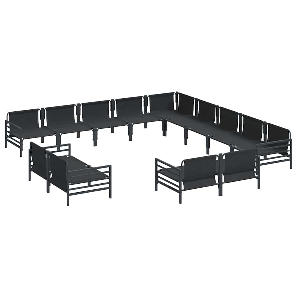 vidaXL Tuin Sofa Set 13 pcs Antraciet Staal
