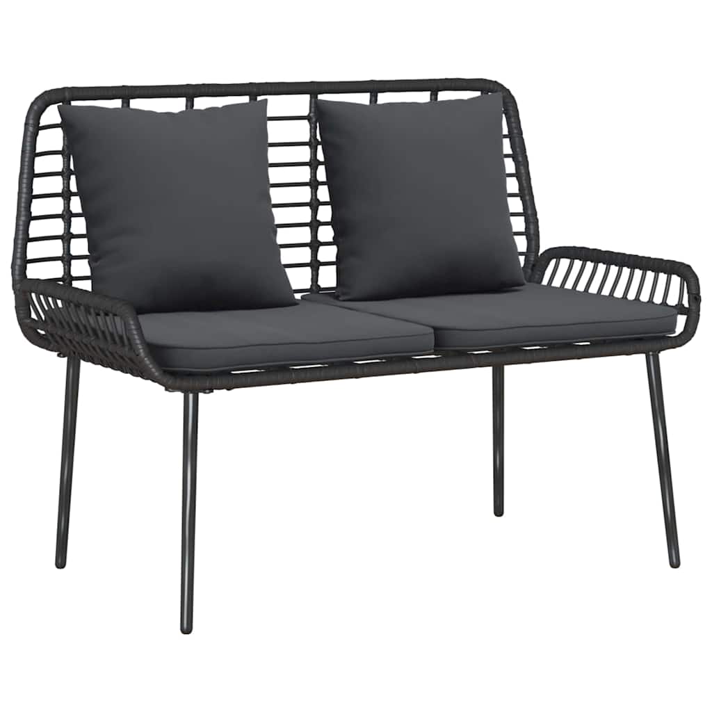 Tuinmeubelset 4 pcs Bruin, Zwart, Crème Poly rattan, staal, polyester