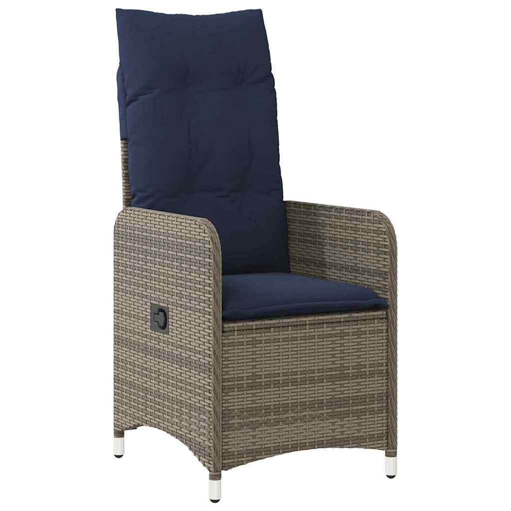 vidaXL Tuin Eetset 3 pcs Grijs poly rattan