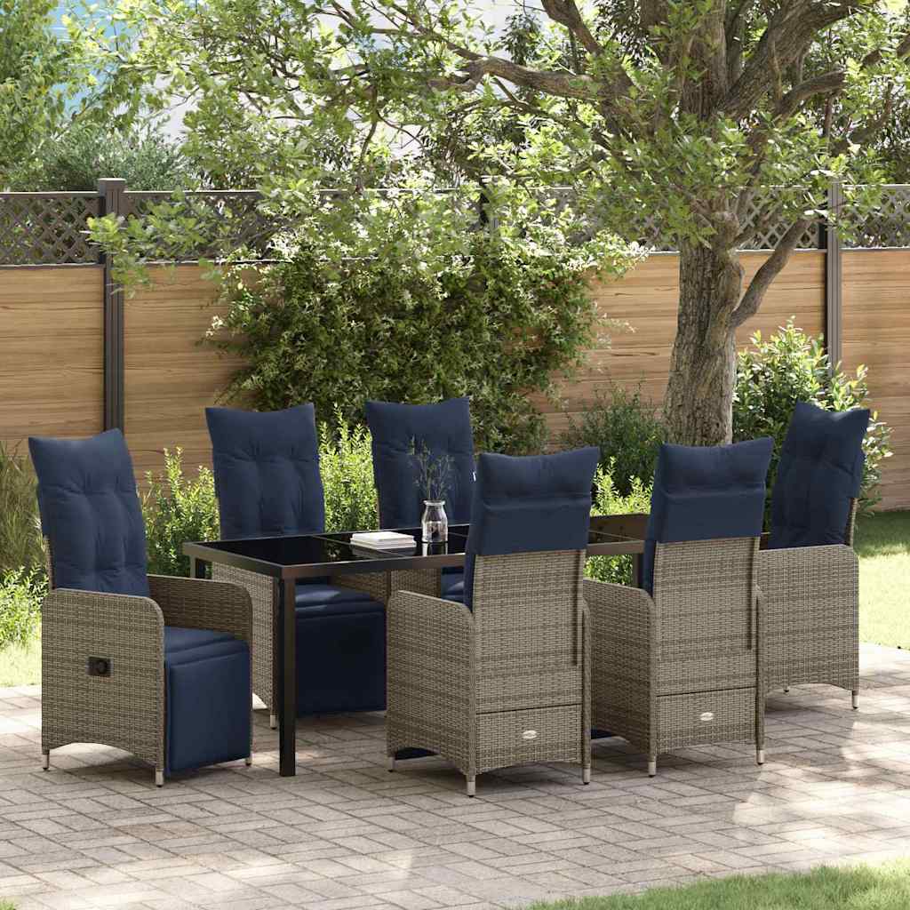 vidaXL Tuin Eetset 3 pcs Grijs poly rattan
