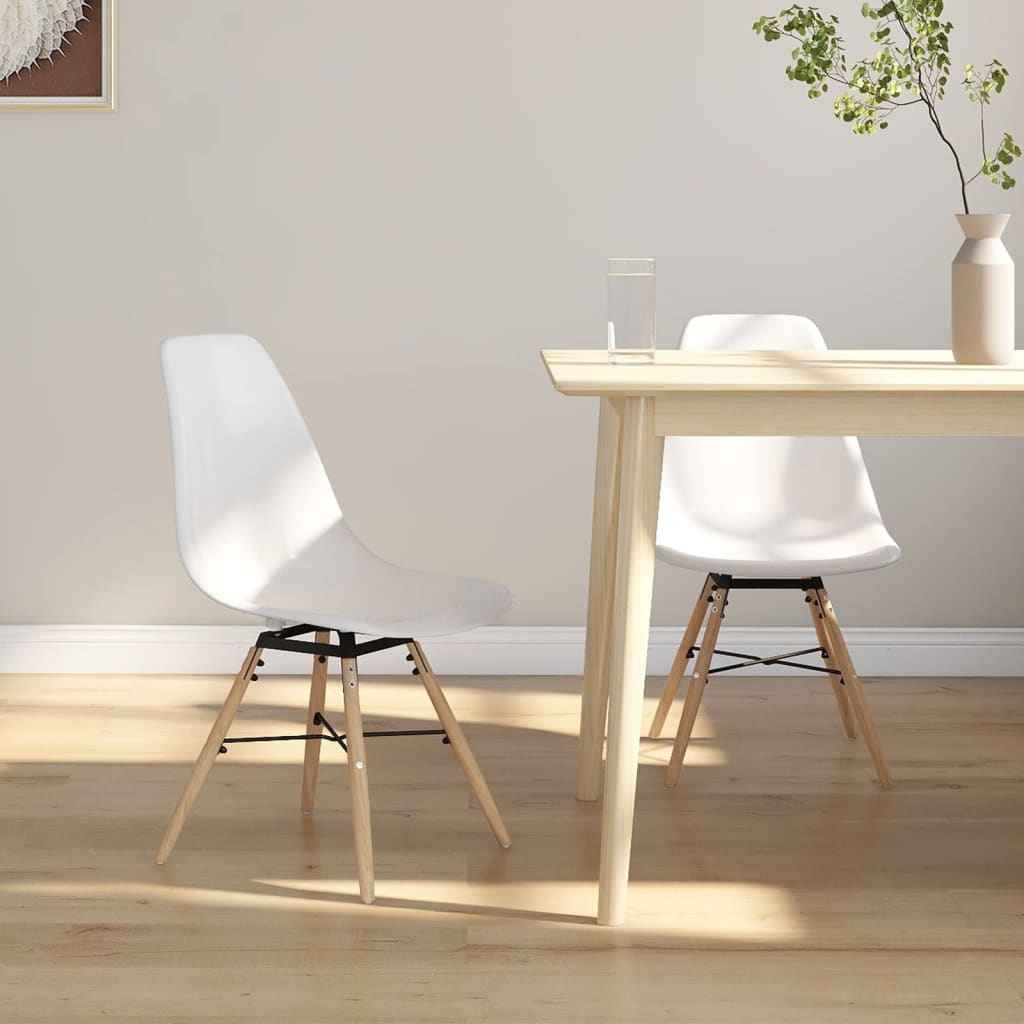 vidaXL Eetkamerstoelen 4 st PP wit