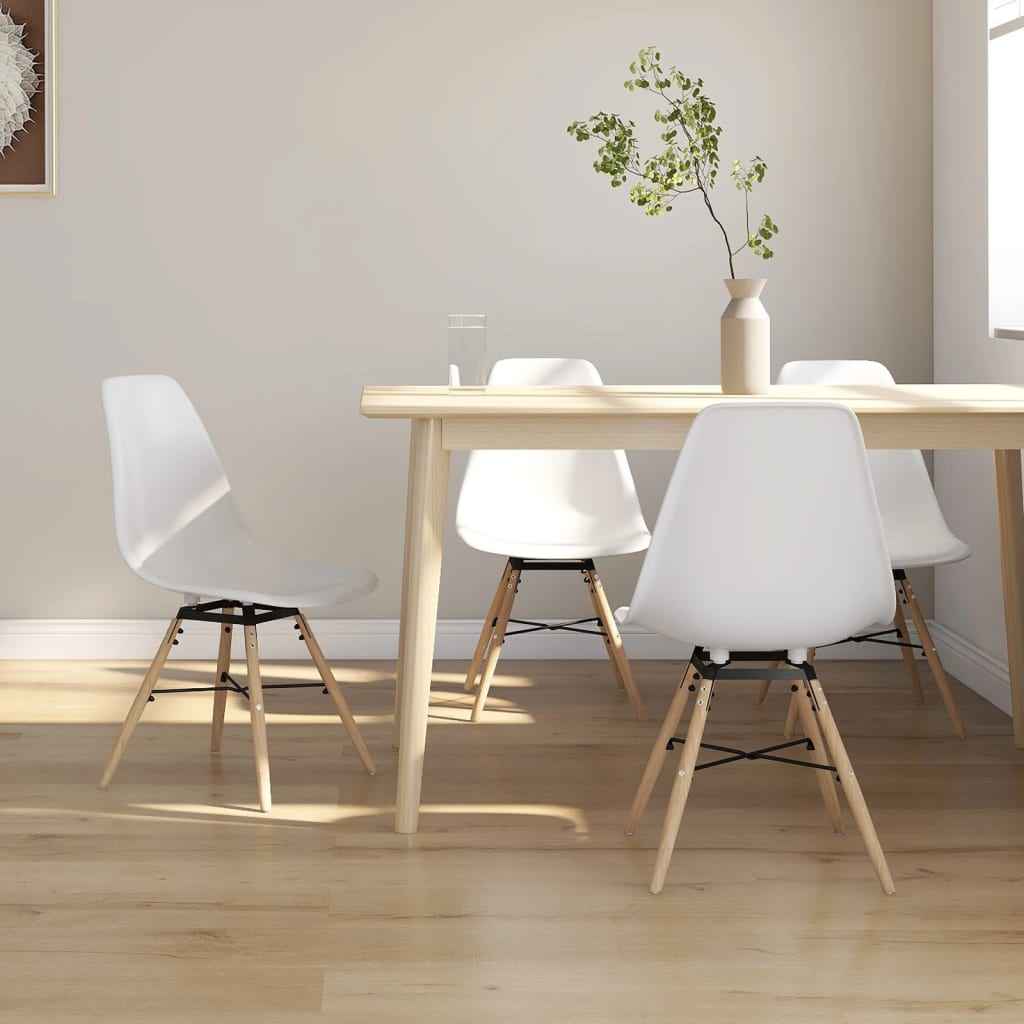 vidaXL Eetkamerstoelen 4 st PP wit