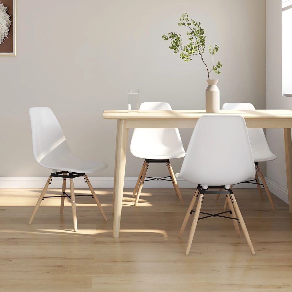 vidaXL Eetkamerstoelen 4 st PP wit