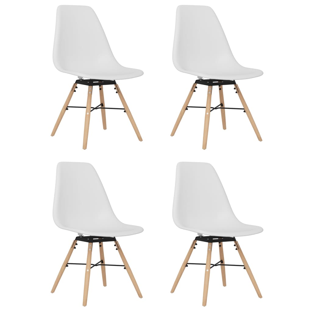 vidaXL Eetkamerstoelen 4 st PP wit