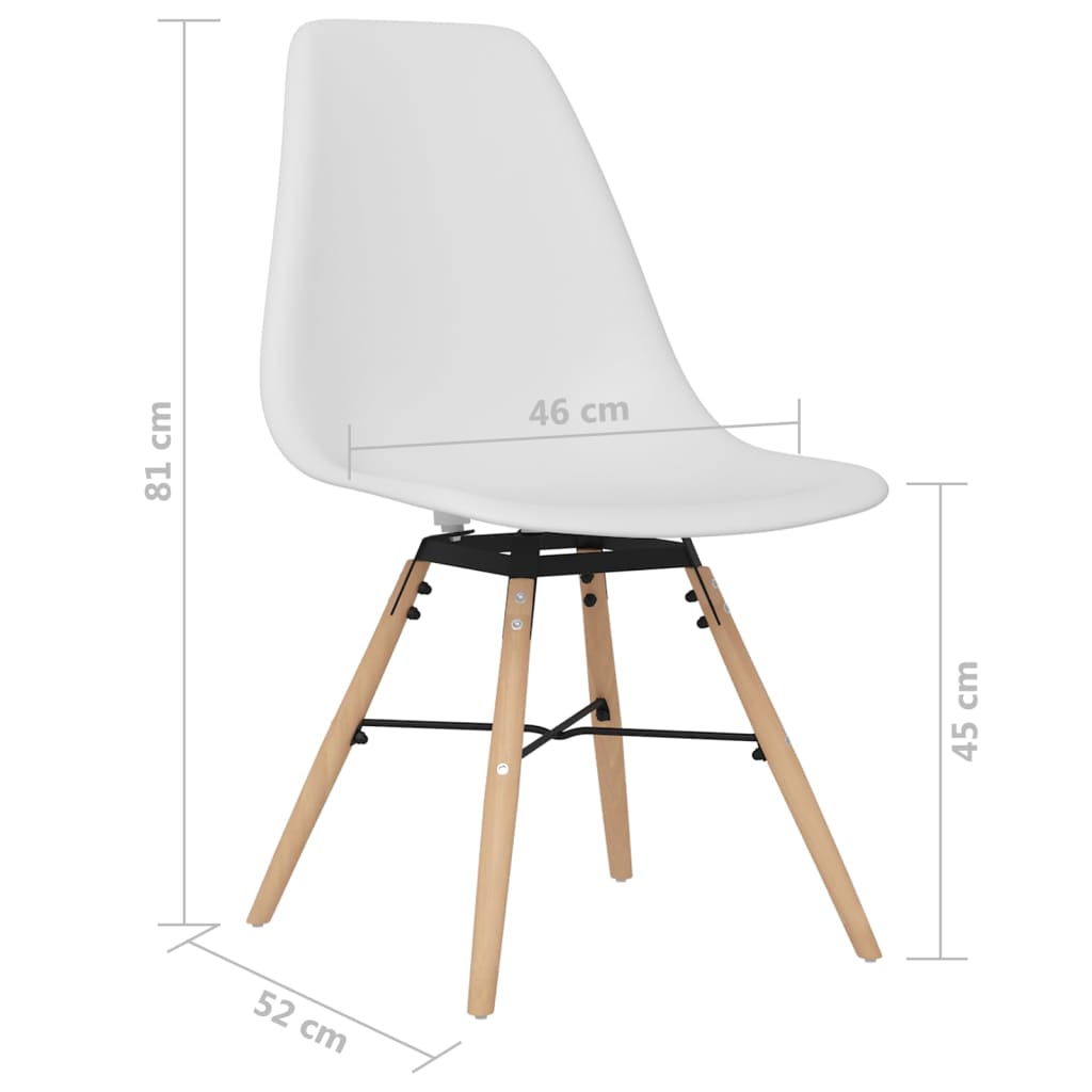 vidaXL Eetkamerstoelen 4 st PP wit