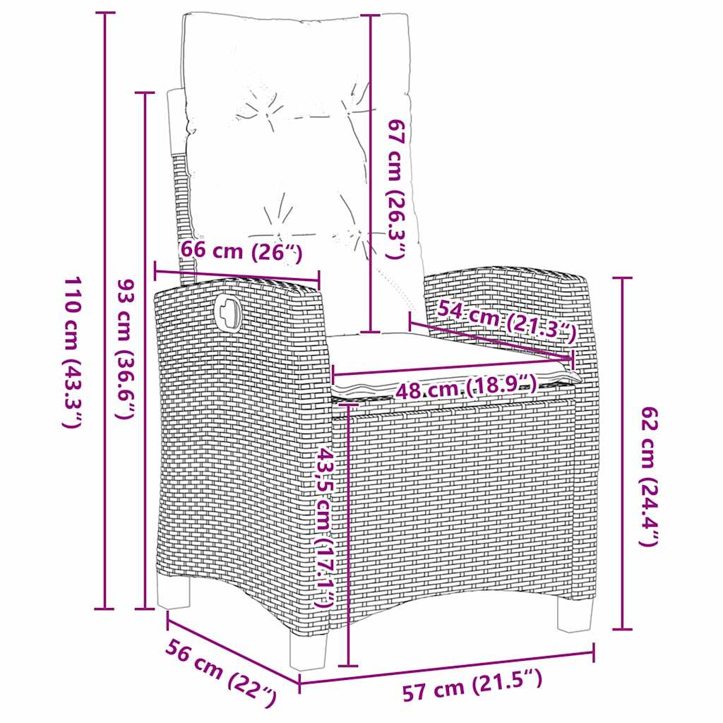 vidaXL Tuin eettafelset met kussen 5 pcs Grijs poly rattan