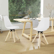 vidaXL Eetkamerstoelen draaibaar 2 st PP wit
