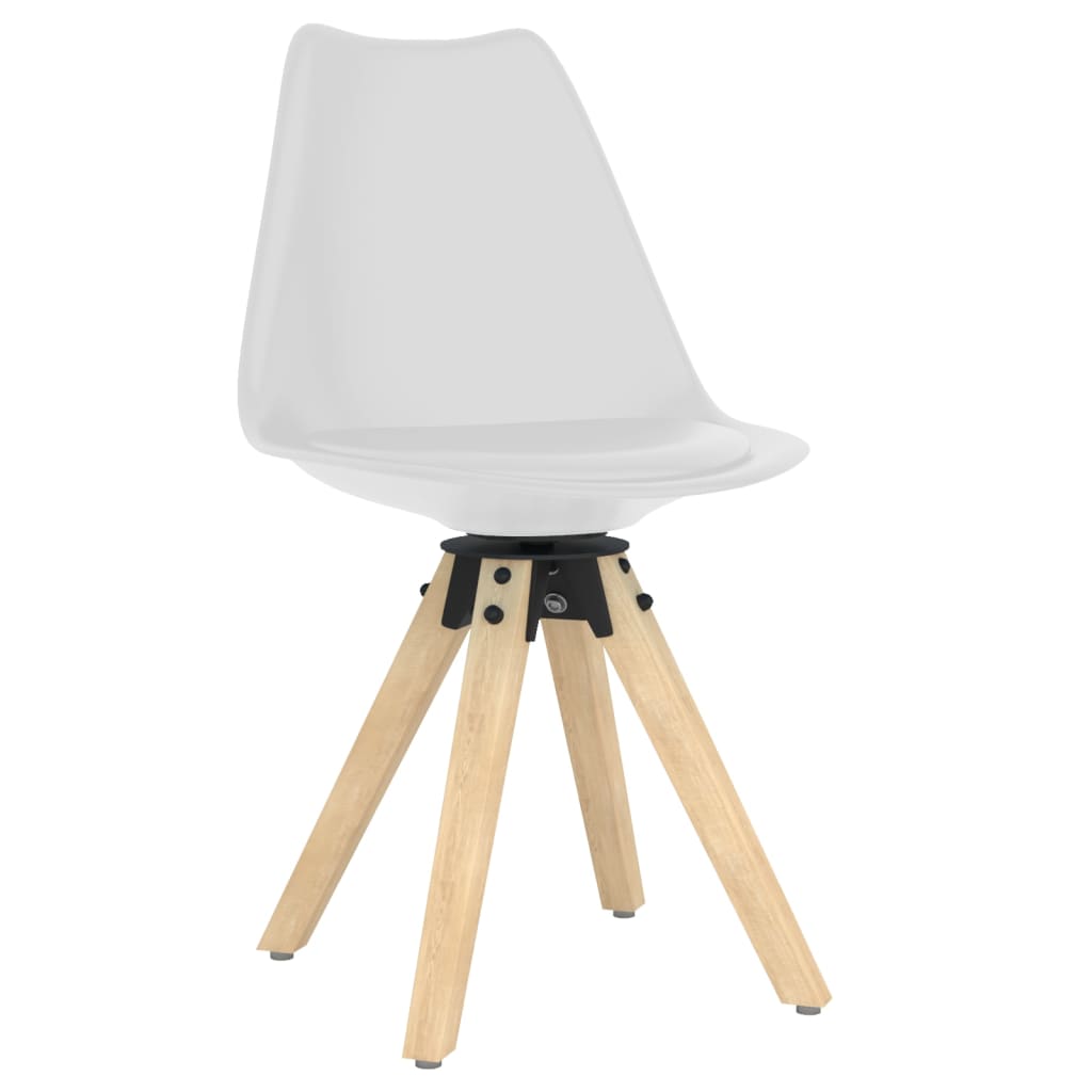 vidaXL Eetkamerstoelen draaibaar 2 st PP wit