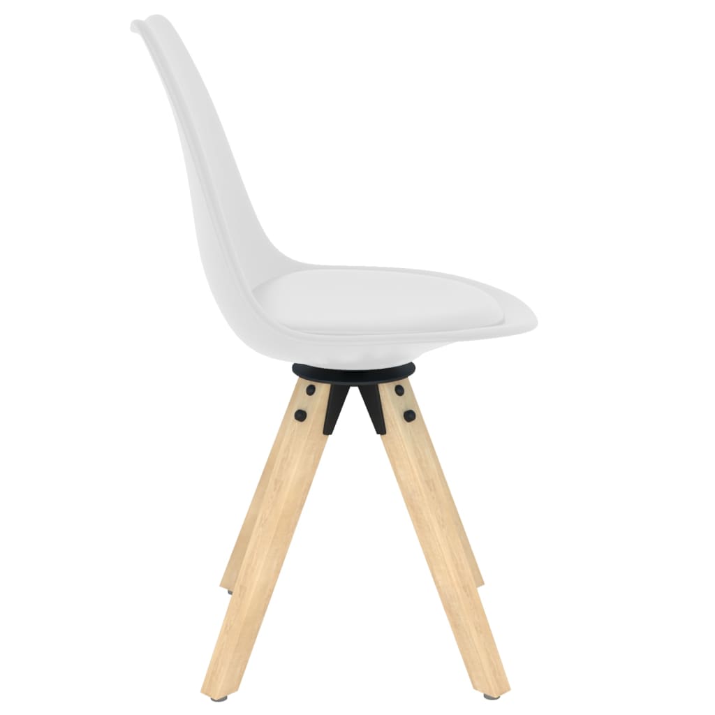 vidaXL Eetkamerstoelen draaibaar 2 st PP wit