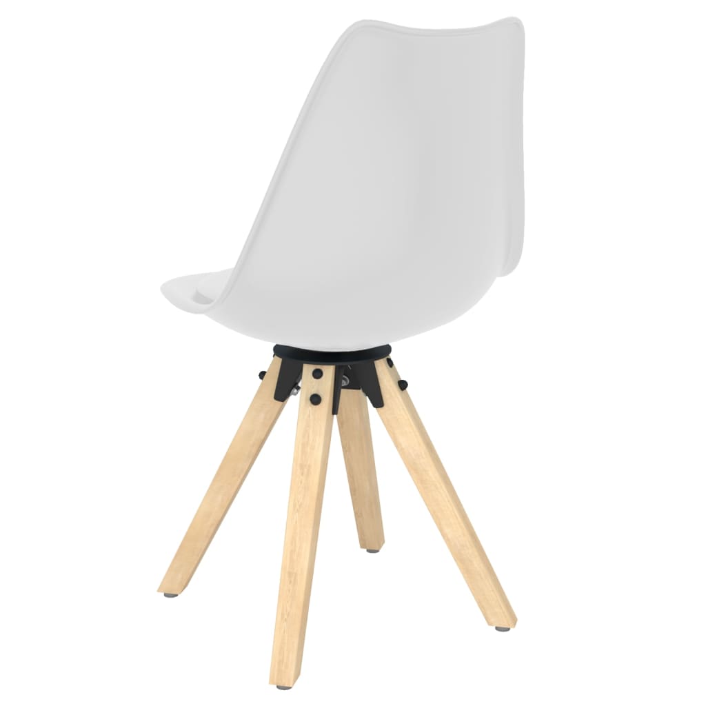 vidaXL Eetkamerstoelen draaibaar 2 st PP wit
